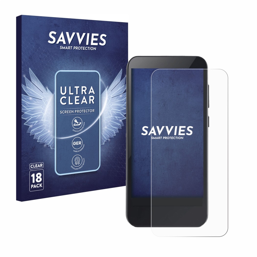Vorderseite einer Produktverpackung mit dem Markenlogo Savvies. Daneben ist das Gerät Omnipod 5 mit dem zugehörigen Displaysch