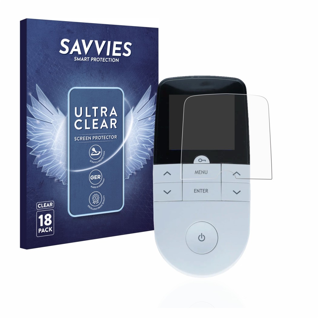 18x Savvies SU75 Screen Protector for Beurer EM 49 Digital TENS