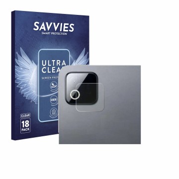 Parte frontal de un envase de producto con el logotipo de la marca Savvies. Al lado se muestra el dispositivo Xiaomi Pad 8 Pro