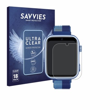 Vorderseite einer Produktverpackung mit dem Markenlogo Savvies. Daneben ist das Gerät Oliimptek T45 mit dem zugehörigen Displa