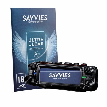 Face avant d’un emballage produit avec le logo de la marque Savvies. À côté, l’appareil Yaesu FTM-310 est représenté avec la p
