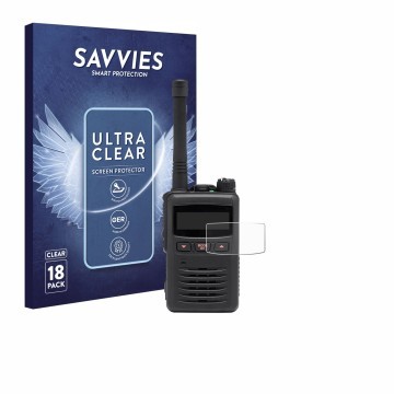 Face avant d’un emballage produit avec le logo de la marque Savvies. À côté, l’appareil Motorola EVX S24 est représenté avec l