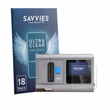Vorderseite einer Produktverpackung mit dem Markenlogo Savvies. Daneben ist das Gerät Xhorse Multi-Prog mit dem zugehörigen Di