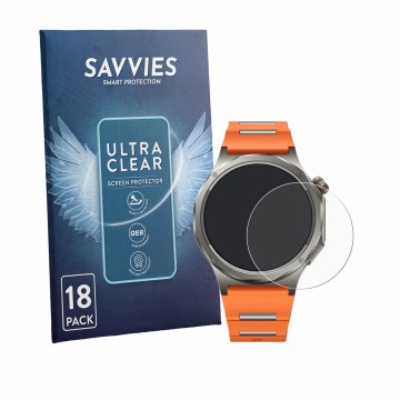 Face avant d’un emballage produit avec le logo de la marque Savvies. À côté, l’appareil Oppo Watch X3 est représenté avec la p