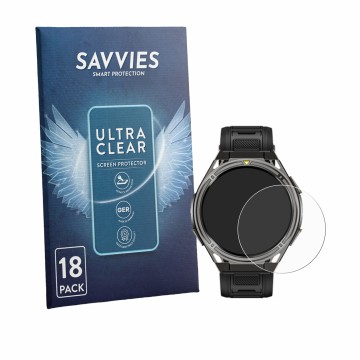 Parte frontal de un envase de producto con el logotipo de la marca Savvies. Al lado se muestra el dispositivo Cubot GT5 con su