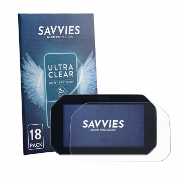 Vorderseite einer Produktverpackung mit dem Markenlogo Savvies. Daneben ist das Gerät BMW S 1000 XR 2026 Connectivity TFT 6.5