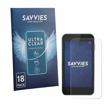 Front side of a product packaging with the brand logo Savvies. Next to it is the device Equil Patch 200U shown with the corres