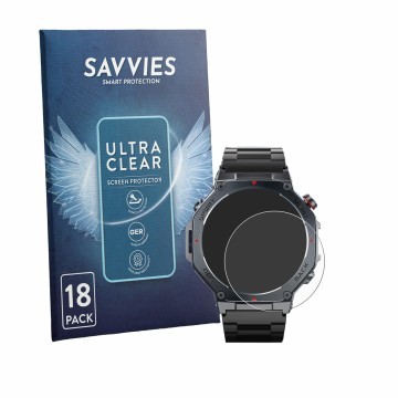 Face avant d’un emballage produit avec le logo de la marque Savvies. À côté, l’appareil Jugeman V20 1.43