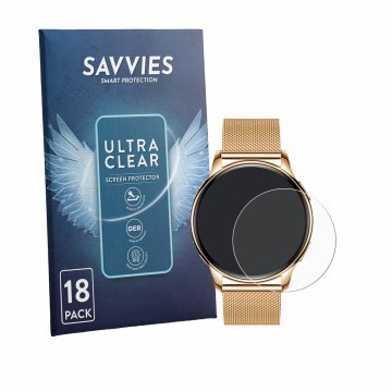 Front side of a product packaging with the brand logo Savvies. Next to it is the device Siltcon Aurea SI151 shown with the cor