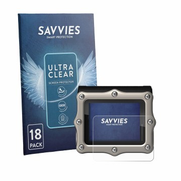 Parte frontale di una confezione del prodotto con il logo del marchio Savvies. Accanto è raffigurato il dispositivo Shearwater