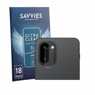 Parte frontal de un envase de producto con el logotipo de la marca Savvies. Al lado se muestra el dispositivo OnePlus 15R (SÓL