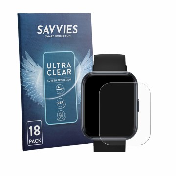 Face avant d’un emballage produit avec le logo de la marque Savvies. À côté, l’appareil aeac B0GKFPJJJJ 1.85