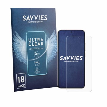 Parte frontale di una confezione del prodotto con il logo del marchio Savvies. Accanto è raffigurato il dispositivo Honor X 70