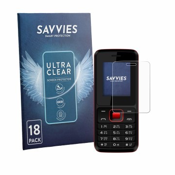 Parte frontale di una confezione del prodotto con il logo del marchio Savvies. Accanto è raffigurato il dispositivo Karbonn K1