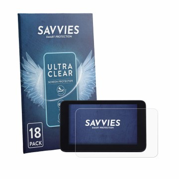 Front side of a product packaging with the brand logo Savvies. Next to it is the device QJ Motor SRT 900 SX shown with the cor