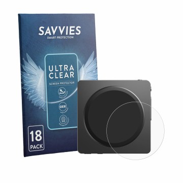 Parte frontale di una confezione del prodotto con il logo del marchio Savvies. Accanto è raffigurato il dispositivo FiiO SnowS