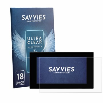 Face avant d’un emballage produit avec le logo de la marque Savvies. À côté, l’appareil MG MG4 Urban AH4E 2026 Digitales Instr