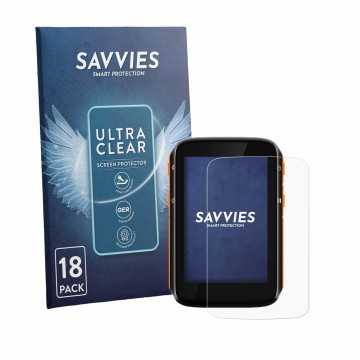 Vorderseite einer Produktverpackung mit dem Markenlogo Savvies. Daneben ist das Gerät CooSpo BC200 2024 mit dem zugehörigen Di