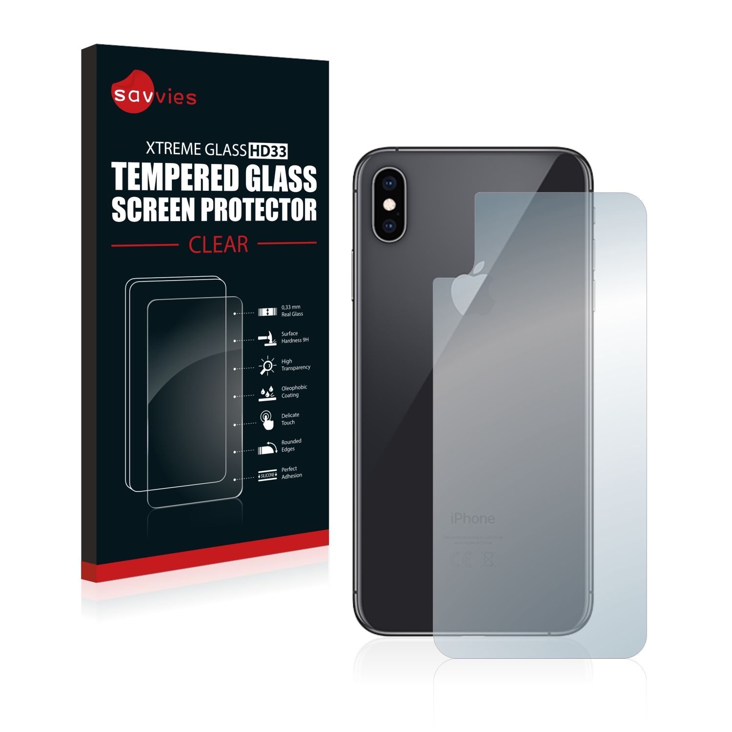 Tvrzené sklo Savvies Xtreme Glass HD33 pro Apple iPhone Xs Max (Zadní strana)