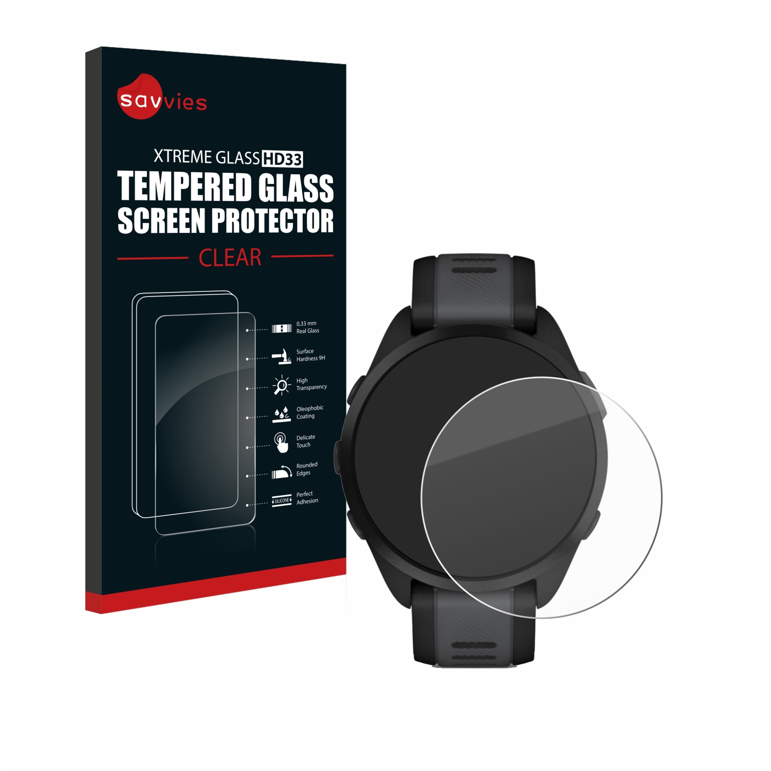 Protection Écran Verre Trempé Pour Garmin Fenix 7X / 7X Solar / 7X Sapphire Solar - Lot De 4 + 5 Bouchons Anti-Poussière
