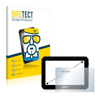 Parte frontal de un envase de producto con el logotipo de la marca BROTECT. Al lado se muestra el dispositivo con su protector