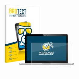 Parte frontal de un envase de producto con el logotipo de la marca BROTECT. Al lado se muestra el dispositivo con su protector