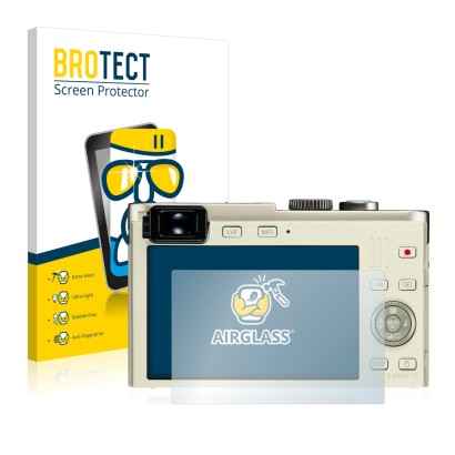 Front side of a product packaging with the brand logo BROTECT. Next to it is the device Leica C (Typ 112) shown with the corre