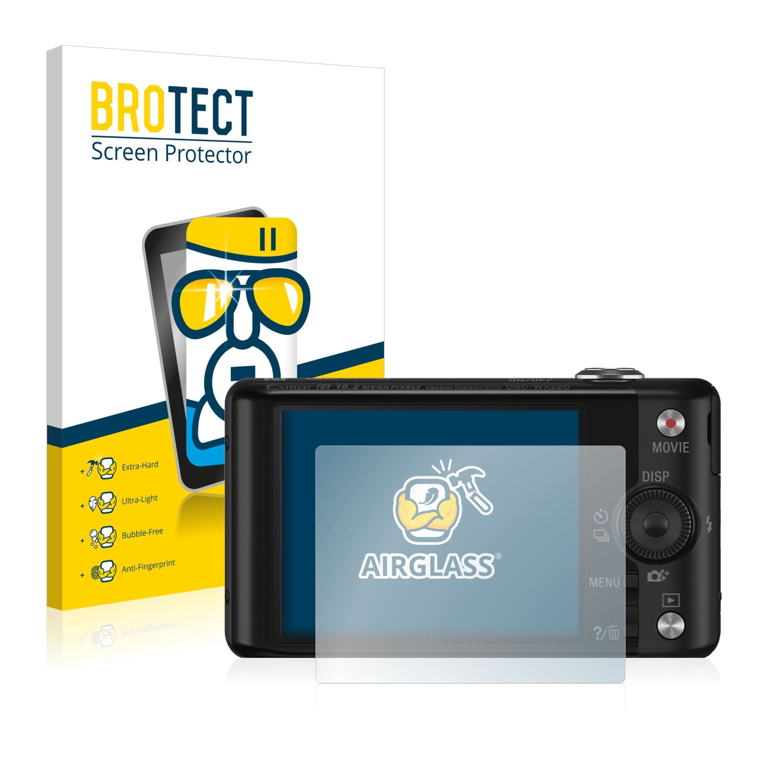 SCREEN Protector per Sony Cyber-Shot DSC-WX220 Vetro Temperato Pellicola Di Protezione 