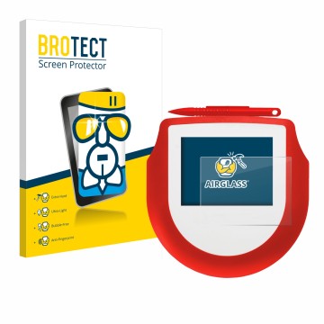 Parte frontal de un envase de producto con el logotipo de la marca BROTECT. Al lado se muestra el dispositivo Signotec Signatu