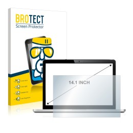 Parte frontal de un envase de producto con el logotipo de la marca BROTECT. Al lado se muestra el dispositivo con su protector