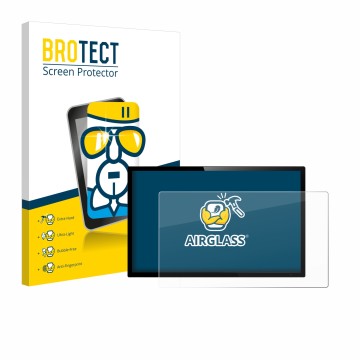 Vorderseite einer Produktverpackung mit dem Markenlogo BROTECT. Daneben ist das Gerät mit dem zugehörigen Displayschutz abgebi