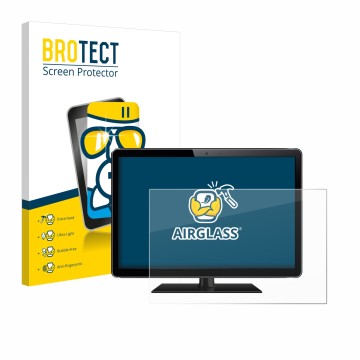 Face avant d’un emballage produit avec le logo de la marque BROTECT. À côté, l’appareil est représenté avec la protection d’éc