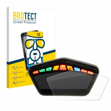 Vorderseite einer Produktverpackung mit dem Markenlogo BROTECT. Daneben ist das Gerät Ducati Hypermotard 821 2015 Tachoanzeige