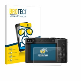 Vorderseite einer Produktverpackung mit dem Markenlogo BROTECT. Daneben ist das Gerät Panasonic Lumix DMC-TZ101 mit dem zugehö