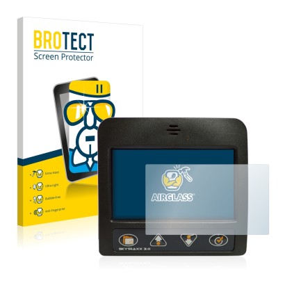 Face avant d’un emballage produit avec le logo de la marque BROTECT. À côté, l’appareil Skytraxx 3.0 Vario est représenté avec
