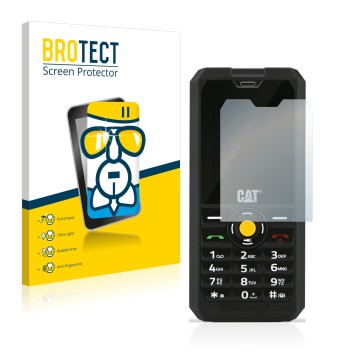 Face avant d’un emballage produit avec le logo de la marque BROTECT. À côté, l’appareil Caterpillar Cat B30 est représenté ave