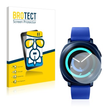 Parte frontale di una confezione del prodotto con il logo del marchio BROTECT. Accanto è raffigurato il dispositivo Samsung Ge