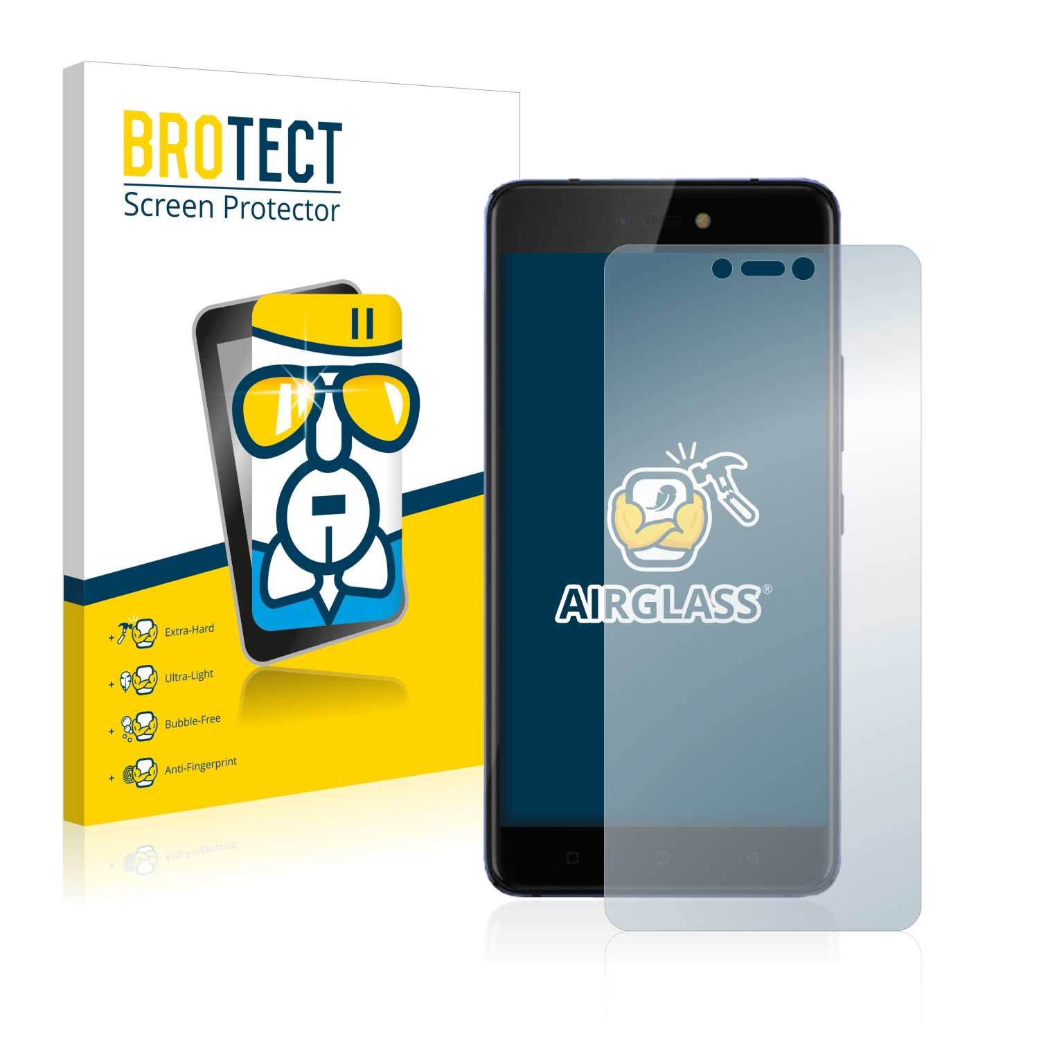Ultra-Light Extra-Hard Brotect AirGlass Glass Screen Protector for Tecno Phantom 8 Screen Guard