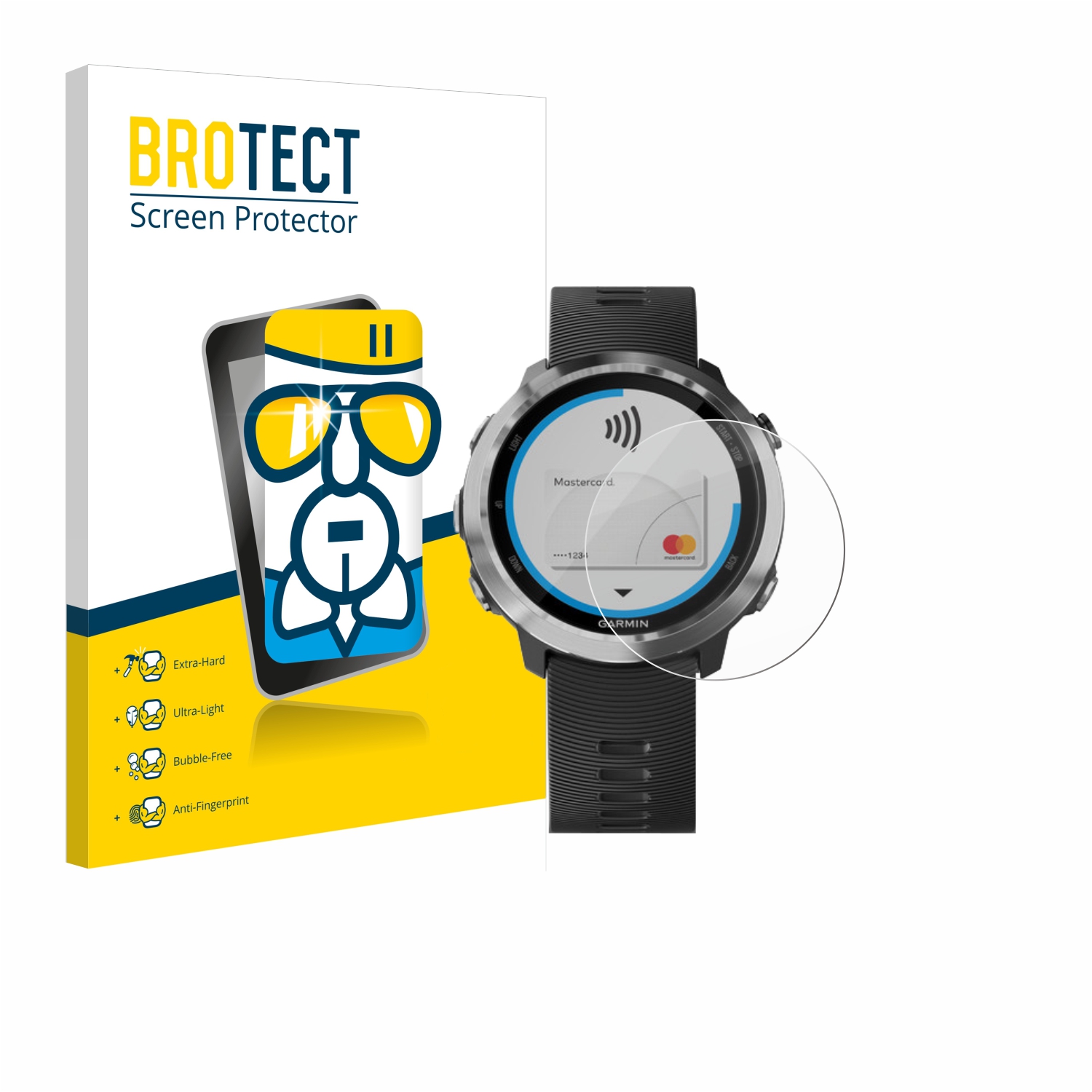 BROTECT Protector Pantalla Cristal para Garmin Forerunner 235 Cristal Vidrio 9H AirGlass