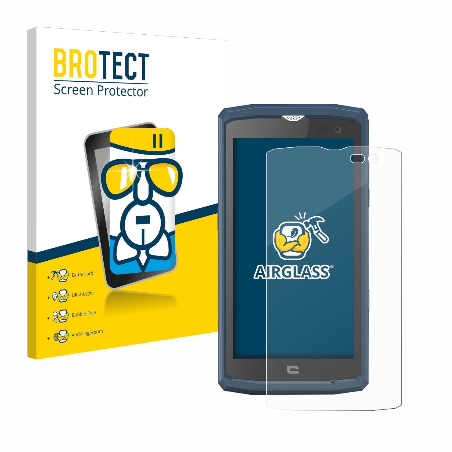 Brotect Pellicola Protettiva In Vetro Ibrido Per Crosscall Core X3 | AirGlass Durezza 9H | Anti-impronta E Trasparente | Made In Germany - 3