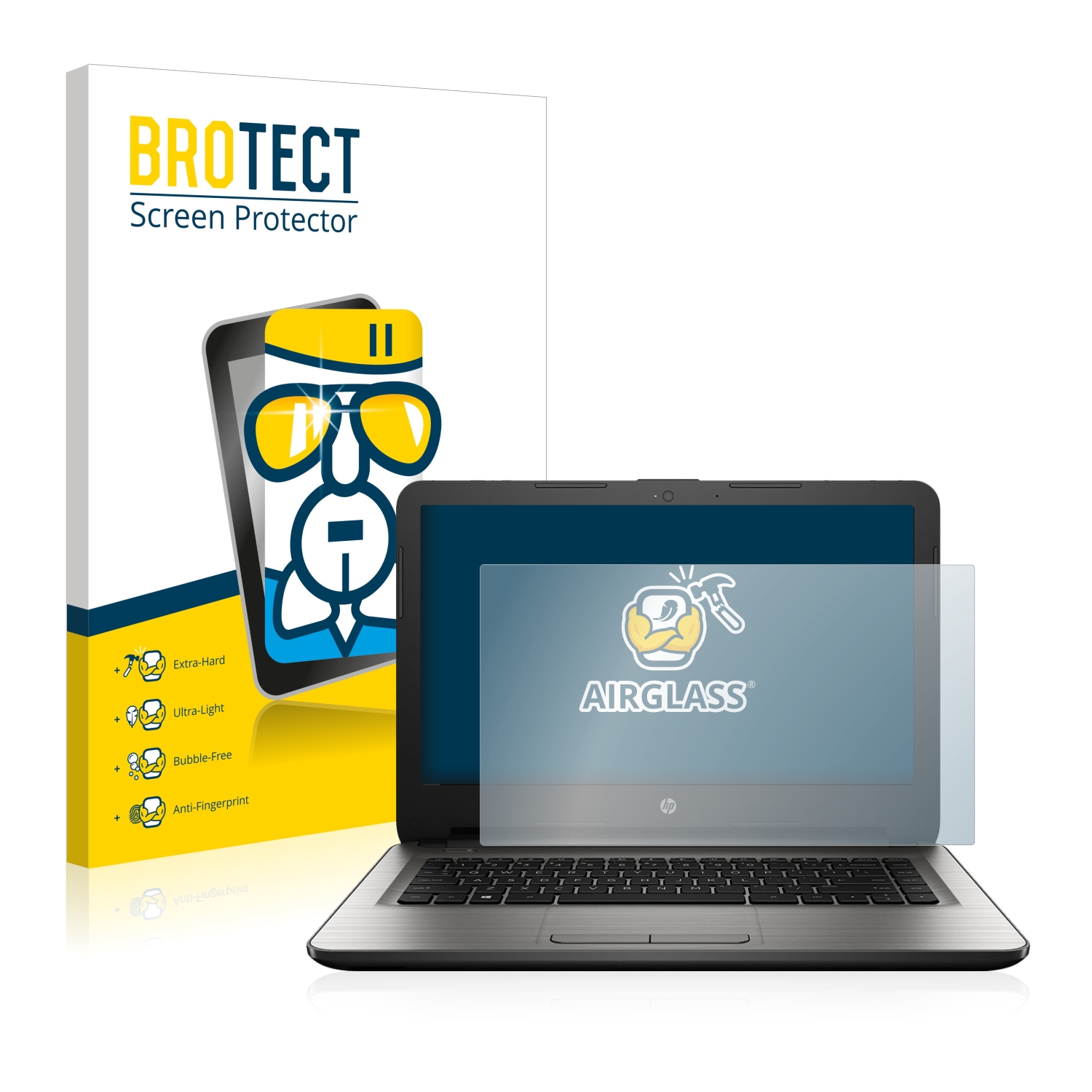Protecteur Vitre 9H AirGlass BROTECT Protection Ecran Verre pour HP Notebook x2 10-p003ng 