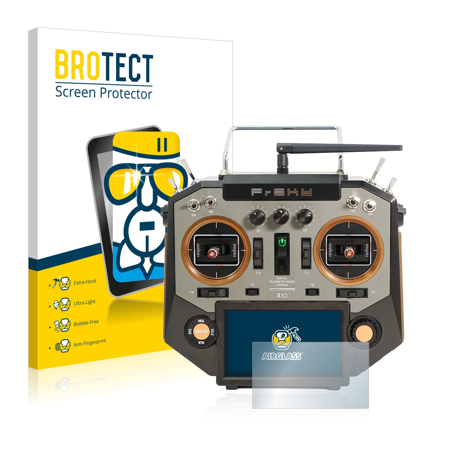 Pellicola Vetro Ibrido Flessibile Brotect Per FrSky Horus X10 - Durezza 9H, Anti-impronta