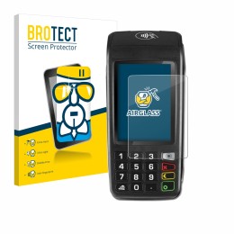 Vorderseite einer Produktverpackung mit dem Markenlogo BROTECT. Daneben ist das Gerät ingenico Move/5000 mit dem zugehörigen D