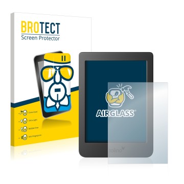 Face avant d’un emballage produit avec le logo de la marque BROTECT. À côté, l’appareil Tolino Page 2 est représenté avec la p