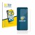Front side of a product packaging with the brand logo BROTECT. Next to it is the device Samsung Galaxy S21 5G shown with the c