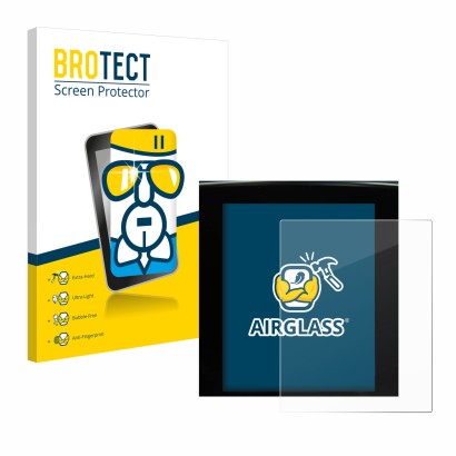 Front side of a product packaging with the brand logo BROTECT. Next to it is the device Renault Megane 4 2020 Multimedia Easy 