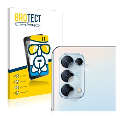 Vorderseite einer Produktverpackung mit dem Markenlogo BROTECT. Daneben ist das Gerät Oppo Find X3 Lite (NUR Kameraschutz) mit