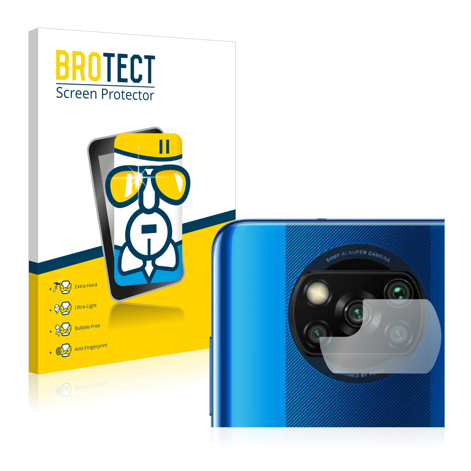3x BROTECT AirGlass Protection d'écran en verre pour Xiaomi Poco X3 Pro  (Caméra UNIQUEMENT)