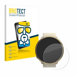 Parte frontal de un envase de producto con el logotipo de la marca BROTECT. Al lado se muestra el dispositivo Polar Ignite 2 c