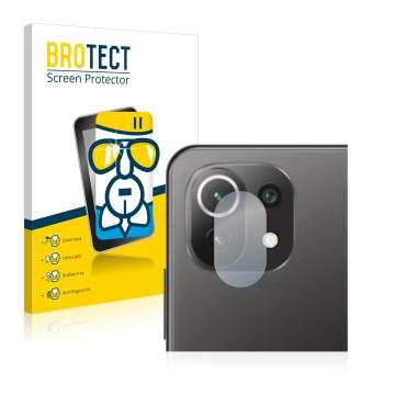 Parte frontale di una confezione del prodotto con il logo del marchio BROTECT. Accanto è raffigurato il dispositivo Xiaomi Mi 